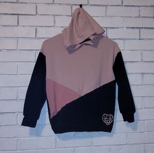 Color Block Hoodie - Black & Pink - Girls' Shein (Size 11-12Y)